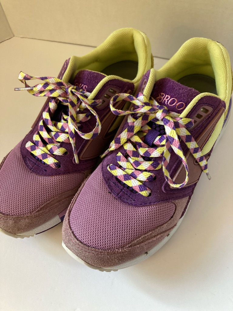 Brooks Heritage Fusion Size 6 Running Purple & Yellow Athletic Sneakers